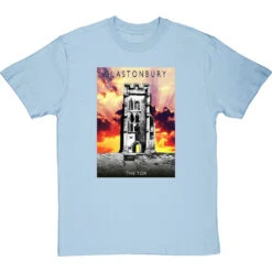 Glastonbury: The Tor By Hadrian Richards T-Shirt -Tshirt Store hadrian richards glastonbury the tor tshirt skybluetshirt