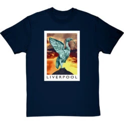 Liverpool Travel Print By Hadrian Richards T-Shirt -Tshirt Store hadrian richards liverpool travel print tshirt navybluetshirt