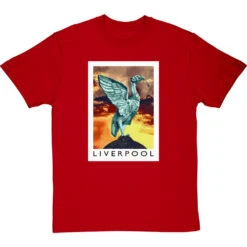 Liverpool Travel Print By Hadrian Richards T-Shirt -Tshirt Store hadrian richards liverpool travel print tshirt redtshirt