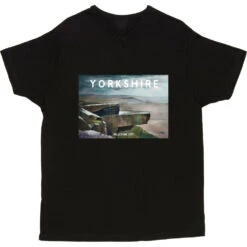 Yorkshire: Millstone Grit By Hadrian Richards T-Shirt -Tshirt Store hadrian richards yorkshire millstone grit tshirt black mens v neck tshirt
