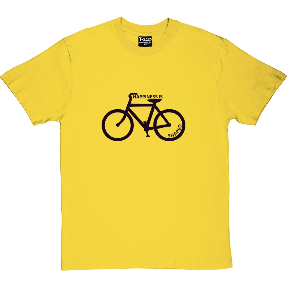 Happiness Is Bicycle Shaped T-Shirt 1 Happiness Is Bicycle Shaped T-Shirt