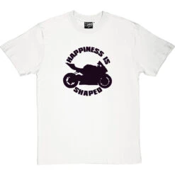 Happiness Is Motorbike Shaped T-Shirt -Tshirt Store happiness is motorbike shaped tshirt 1 whitetshirt