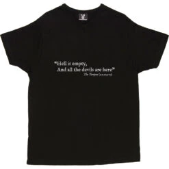 Shakespeare "Hell Is Empty" Quote T-Shirt -Tshirt Store hell is empty tshirt 2 black mens v neck tshirt