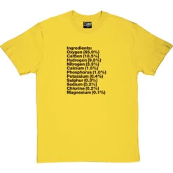 Human Body Ingredients T-Shirt -Tshirt Store human body ingredients tshirt 1 yellowtshirt
