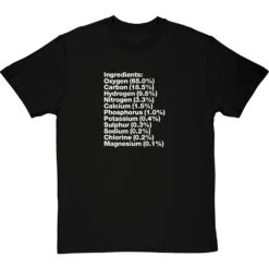 Human Body Ingredients T-Shirt -Tshirt Store human body ingredients tshirt 2 blacktshirt