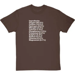 Human Body Ingredients T-Shirt -Tshirt Store human body ingredients tshirt 2 hazelnuttshirt