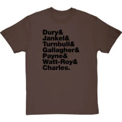 Ian Dury & The Blockheads Line-Up T-Shirt -Tshirt Store ian dury blockheads line up tshirt 1 hazelnuttshirt
