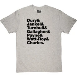 Ian Dury & The Blockheads Line-Up T-Shirt -Tshirt Store ian dury blockheads line up tshirt 1 lightoxfordtshirt