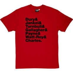 Ian Dury & The Blockheads Line-Up T-Shirt -Tshirt Store ian dury blockheads line up tshirt 1 redtshirt