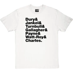 Ian Dury & The Blockheads Line-Up T-Shirt -Tshirt Store ian dury blockheads line up tshirt 1 whitetshirt