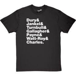 Ian Dury & The Blockheads Line-Up T-Shirt -Tshirt Store ian dury blockheads line up tshirt 2 charcoaltshirt