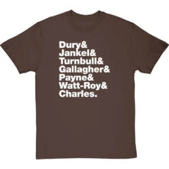 Ian Dury & The Blockheads Line-Up T-Shirt -Tshirt Store ian dury blockheads line up tshirt 2 hazelnuttshirt