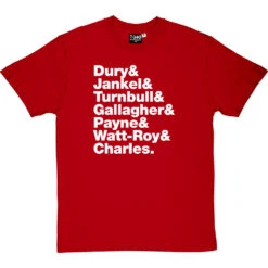 Ian Dury & The Blockheads Line-Up T-Shirt -Tshirt Store ian dury blockheads line up tshirt 2 redtshirt
