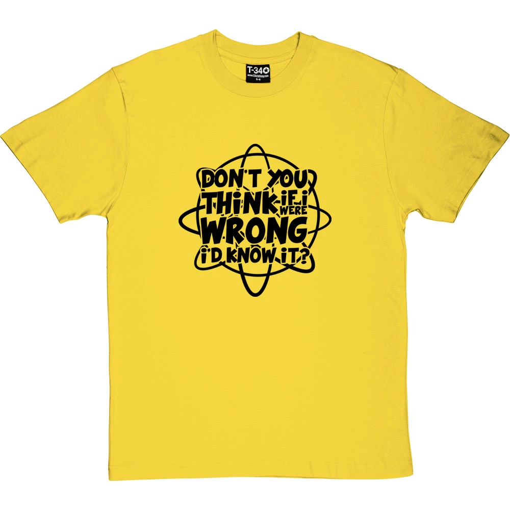 Don't You Think If I Were Wrong I'd Know It? T-Shirt 4 Don't You Think If I Were Wrong I'd Know It? T-Shirt - Image 4