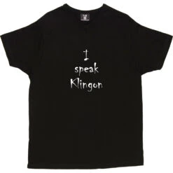 I Speak Klingon T-Shirt -Tshirt Store ispeakklingon 2 black mens v neck tshirt