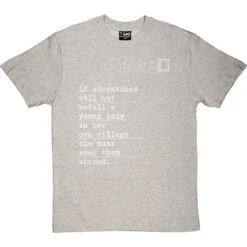 Jane Austen "Adventures" Quote T-Shirt -Tshirt Store jane austen adventure tshirt 2 lightoxfordtshirt