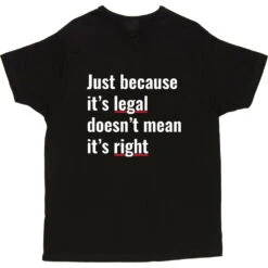 Just Because It's Legal Doesn't Mean It's Right T-Shirt -Tshirt Store just because its legal doesnt mean its right tshirt 2 black mens v neck tshirt