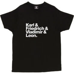Karl And Friedrich And Vladimir And Leon T-Shirt -Tshirt Store karl friedrich vladimir leon tshirt 2 black mens v neck tshirt