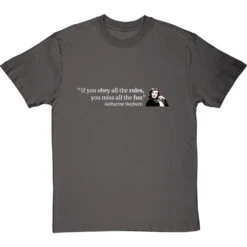 Katharine Hepburn "Obey The Rules" Quote T-Shirt -Tshirt Store katharine hepburn rules tshirt 178 charcoaltshirt