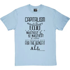 John Maynard Keynes "Capitalism" Quote T-Shirt -Tshirt Store keynes capitalism tshirt 1 skybluetshirt