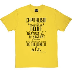 John Maynard Keynes "Capitalism" Quote T-Shirt -Tshirt Store keynes capitalism tshirt 1 yellowtshirt