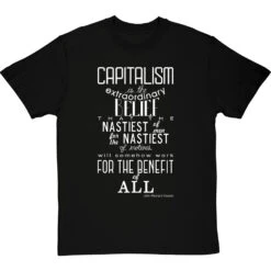 John Maynard Keynes "Capitalism" Quote T-Shirt -Tshirt Store keynes capitalism tshirt 2 blacktshirt