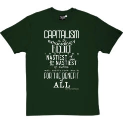 John Maynard Keynes "Capitalism" Quote T-Shirt -Tshirt Store keynes capitalism tshirt 2 bottlegreentshirt