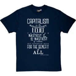 John Maynard Keynes "Capitalism" Quote T-Shirt -Tshirt Store keynes capitalism tshirt 2 navybluetshirt
