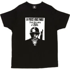 La Police Vous Parle Tous Les Soirs à 20h T-Shirt -Tshirt Store la police vous parle tshirt 2 black mens v neck tshirt