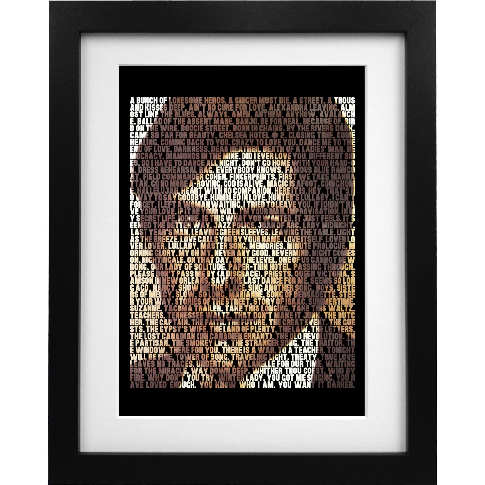 Leonard Cohen Songs Art Print 1 Leonard Cohen Songs Art Print