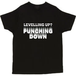 Levelling Up? Punching Down T-Shirt -Tshirt Store levelling up punching down tshirt 2 black mens v neck tshirt