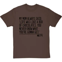 My Mom Always Said, 'Life Is Like A Box Of Chocolates' T-Shirt -Tshirt Store life was like a box of chocolates quote tshirt 1 hazelnuttshirt