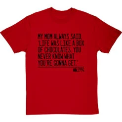 My Mom Always Said, 'Life Is Like A Box Of Chocolates' T-Shirt -Tshirt Store life was like a box of chocolates quote tshirt 1 redtshirt