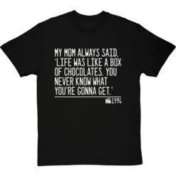 My Mom Always Said, 'Life Is Like A Box Of Chocolates' T-Shirt -Tshirt Store life was like a box of chocolates quote tshirt 2 blacktshirt