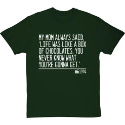 My Mom Always Said, 'Life Is Like A Box Of Chocolates' T-Shirt -Tshirt Store life was like a box of chocolates quote tshirt 2 bottlegreentshirt