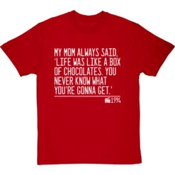 My Mom Always Said, 'Life Is Like A Box Of Chocolates' T-Shirt -Tshirt Store life was like a box of chocolates quote tshirt 2 redtshirt