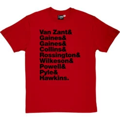 Lynyrd Skynyrd Line-Up T-Shirt -Tshirt Store lynyrd skynyrd tshirt 1 redtshirt