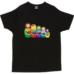 Matryoshka Dolls (Colour) T-Shirt -Tshirt Store matryoshka dolls colour tshirt black mens v neck tshirt