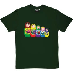 Matryoshka Dolls (Colour) T-Shirt -Tshirt Store matryoshka dolls colour tshirt bottlegreentshirt