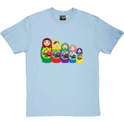Matryoshka Dolls (Colour) T-Shirt -Tshirt Store matryoshka dolls colour tshirt skybluetshirt