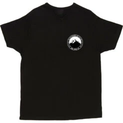 The Mountains Are Calling And I Must Go (Badge) Pocket Print T-Shirt -Tshirt Store mountains are calling badge tshirt black mens v neck tshirt