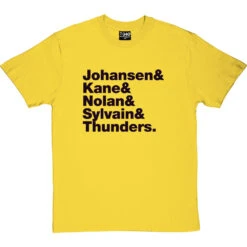 New York Dolls Line-Up T-Shirt -Tshirt Store new york dolls line up tshirt 1 yellowtshirt