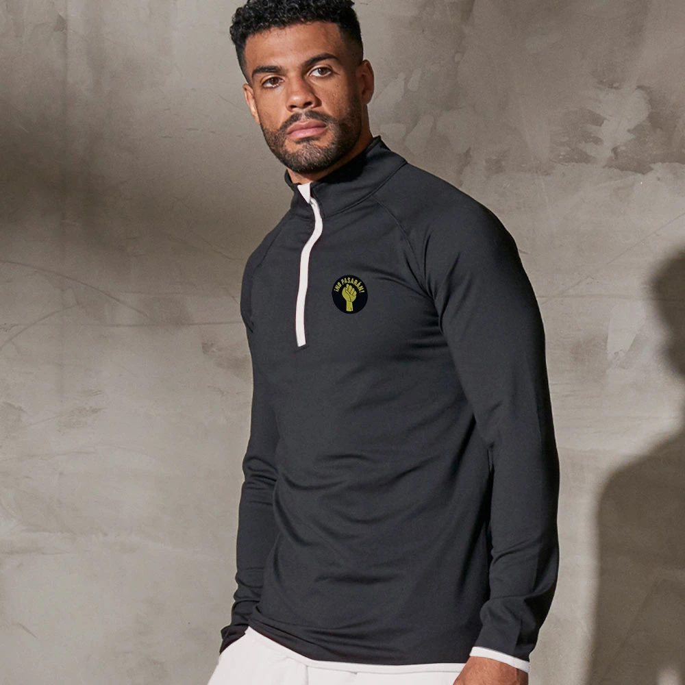 No Pasarán "Fist" Half Zip Sweat Top 2 No Pasarán "Fist" Half Zip Sweat Top - Image 2