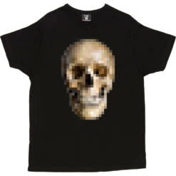 Pixelated Skull T-Shirt -Tshirt Store pixel skull tshirt black mens v neck tshirt