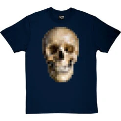 Pixelated Skull T-Shirt -Tshirt Store pixel skull tshirt navybluetshirt