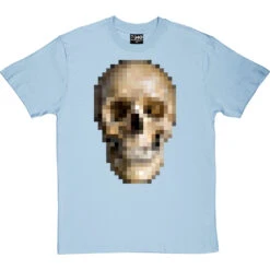 Pixelated Skull T-Shirt -Tshirt Store pixel skull tshirt skybluetshirt