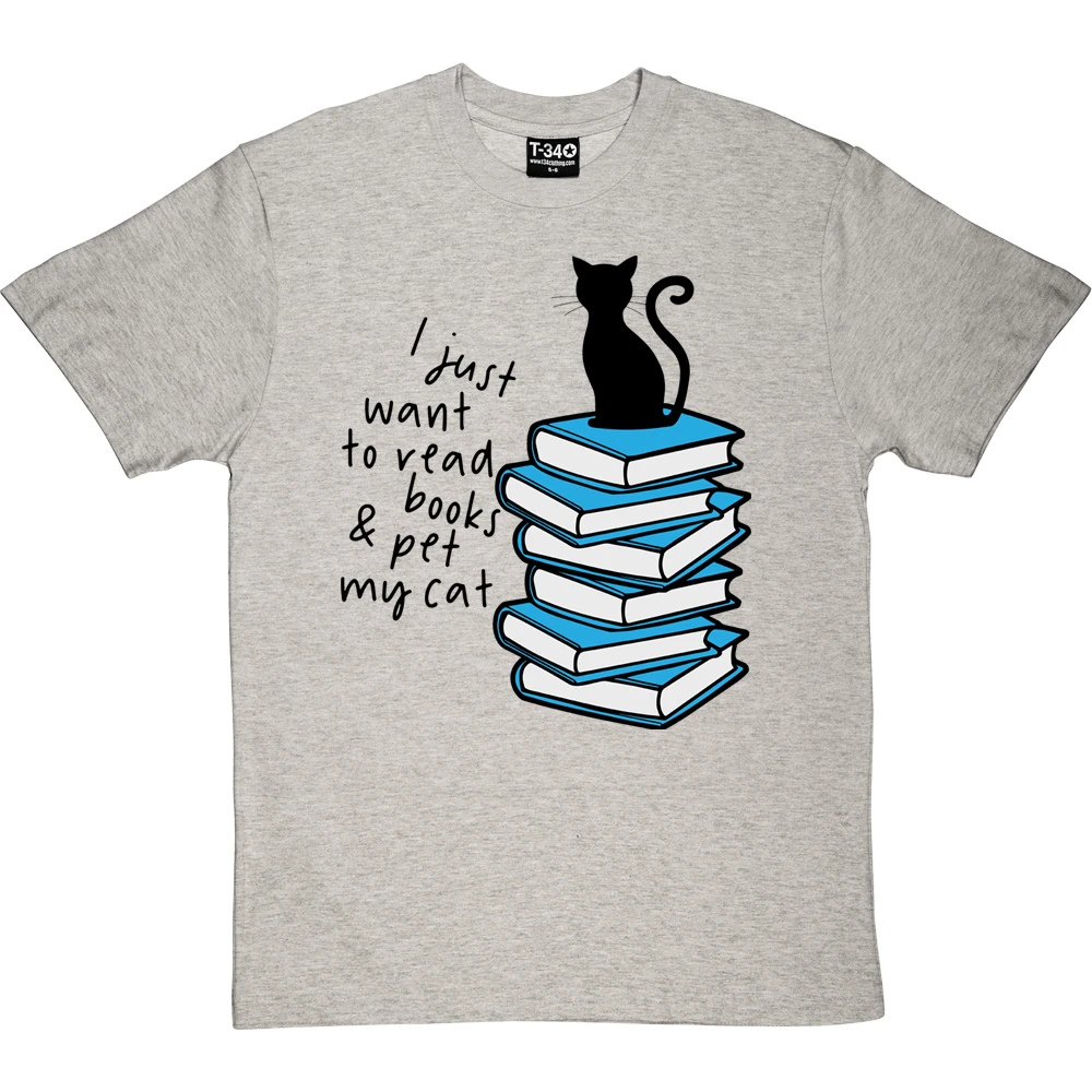 I Just Want To Read Books And Pet My Cat T-Shirt 2 I Just Want To Read Books And Pet My Cat T-Shirt - Image 2