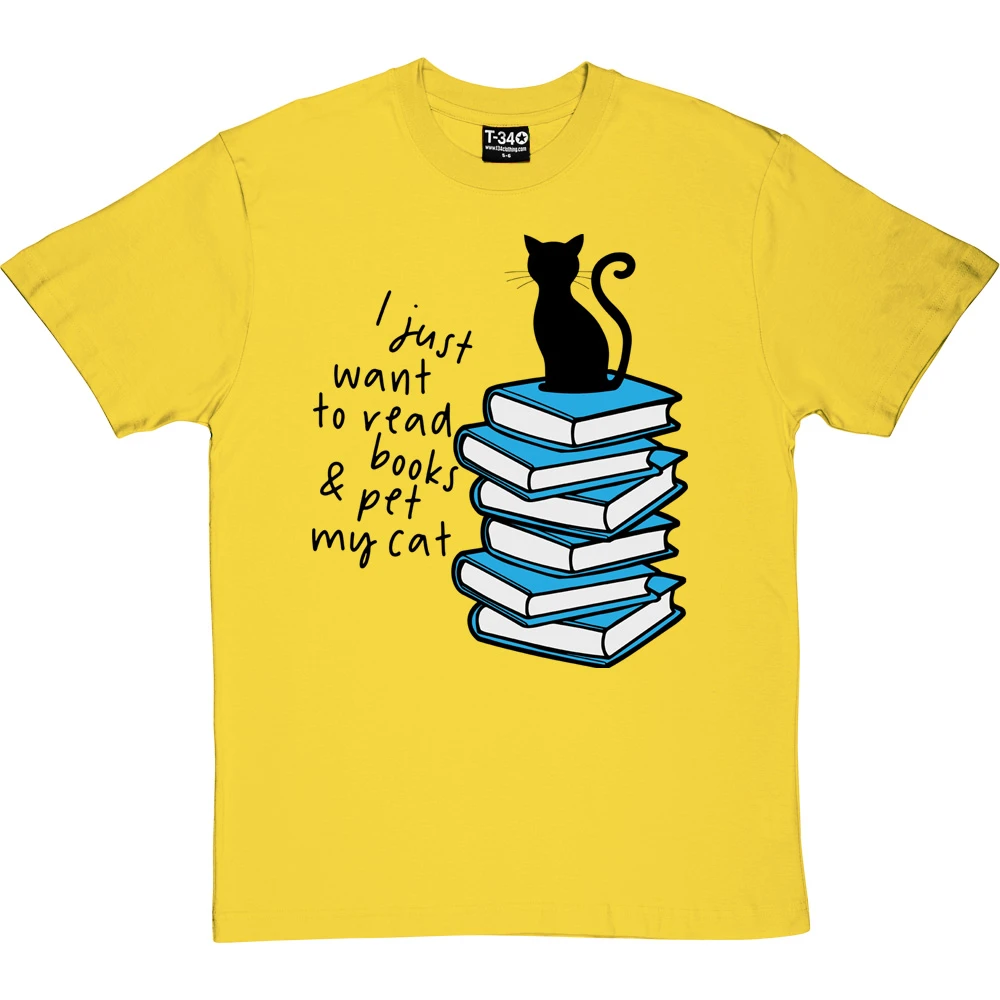 I Just Want To Read Books And Pet My Cat T-Shirt 5 I Just Want To Read Books And Pet My Cat T-Shirt - Image 5