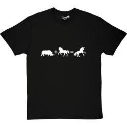 Rhino + Horse = Unicorn T-Shirt -Tshirt Store rhino plus horse equals unicorn tshirt 2 blacktshirt