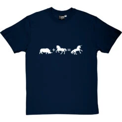 Rhino + Horse = Unicorn T-Shirt -Tshirt Store rhino plus horse equals unicorn tshirt 2 navybluetshirt